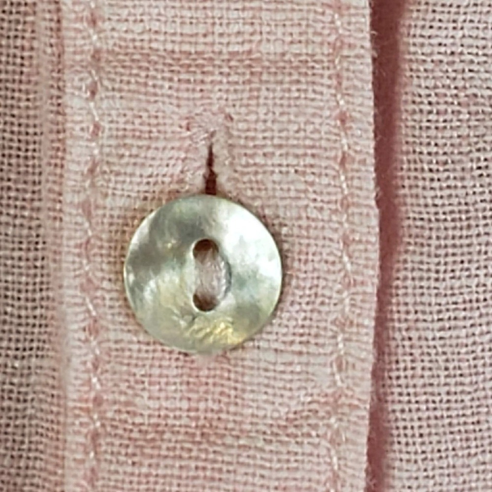 Sigrid Olsen Shirt Womens Size Large L Linen Long Sleeve Pink Button Up - Picture 4 of 7